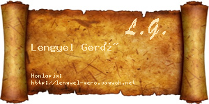 Lengyel Gerő névjegykártya