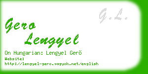 gero lengyel business card