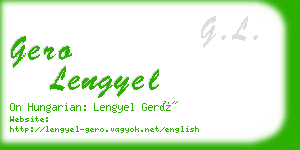 gero lengyel business card